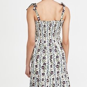 Tory Burch Climbing Vines Smocked Shoulder Dress
